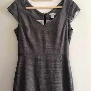 Brown Patterned Cap Sleeve Dress